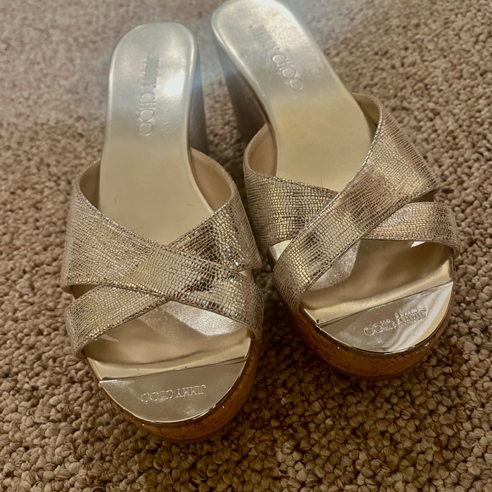 Jimmy Choo should, size 6, good condition, silver